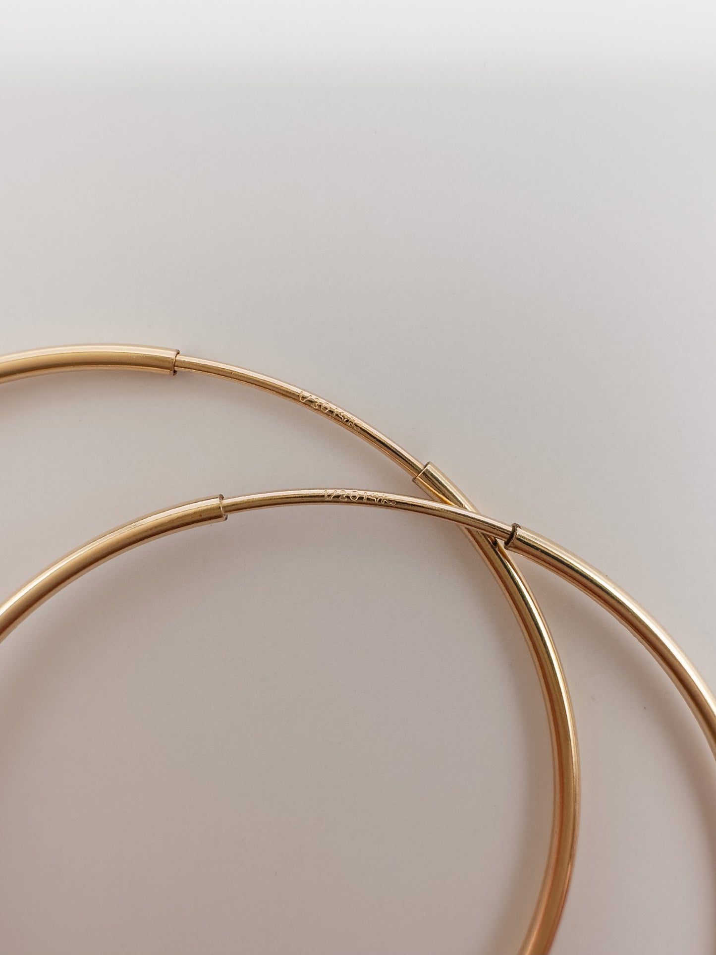 OS gold filled & natural pearl large hoops.