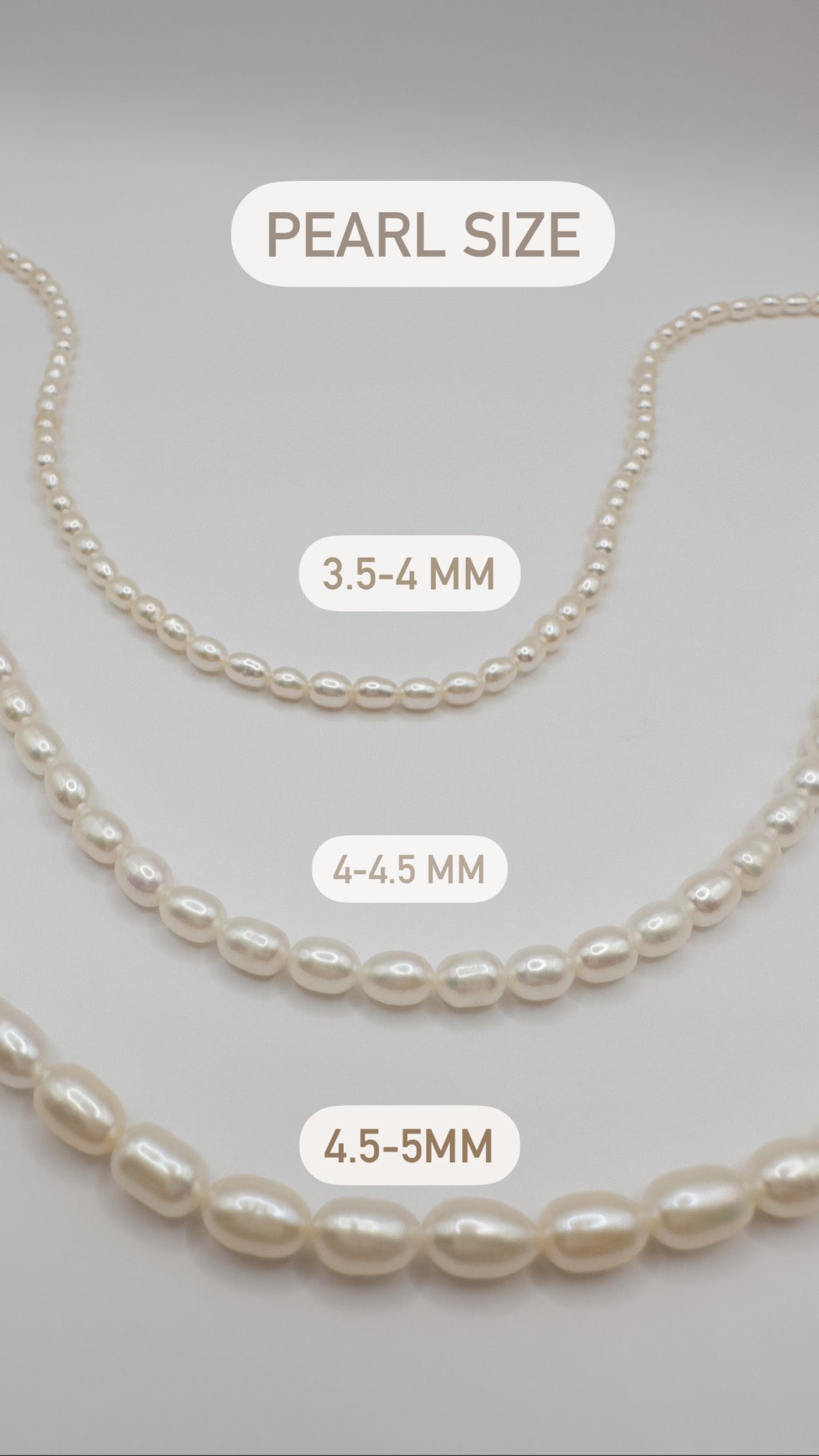 OS natural rice pearl / gold-filled choker. L (4.5-5 mm pearl)